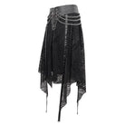 DEVIL FASHION Damen Gothic Unregelmäßiger Netzrock mit Kette