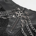 DEVIL FASHION Damen Gothic Unregelmäßiger Netzrock mit Kette