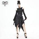 Women's Gothic Irregular Ripped Black Skirt