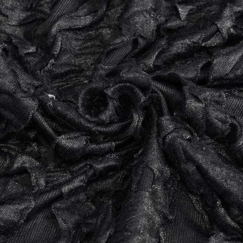 Women's Gothic Irregular Ripped Black Skirt