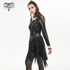 DEVIL FASHION Women's Gothic Irregular Ripped Mesh Dress