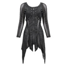 DEVIL FASHION Women's Gothic Irregular Ripped Mesh Dress