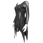 DEVIL FASHION Women's Gothic Irregular Ripped Mesh Dress