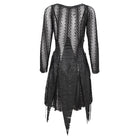 DEVIL FASHION Women's Gothic Irregular Ripped Mesh Dress