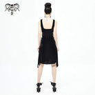 Women's Gothic Irregular Strappy Black Slip Dress