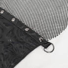 DEVIL FASHION Damen Gothic Unregelmäßiger Nieten-Netz-Splice-Badeanzug