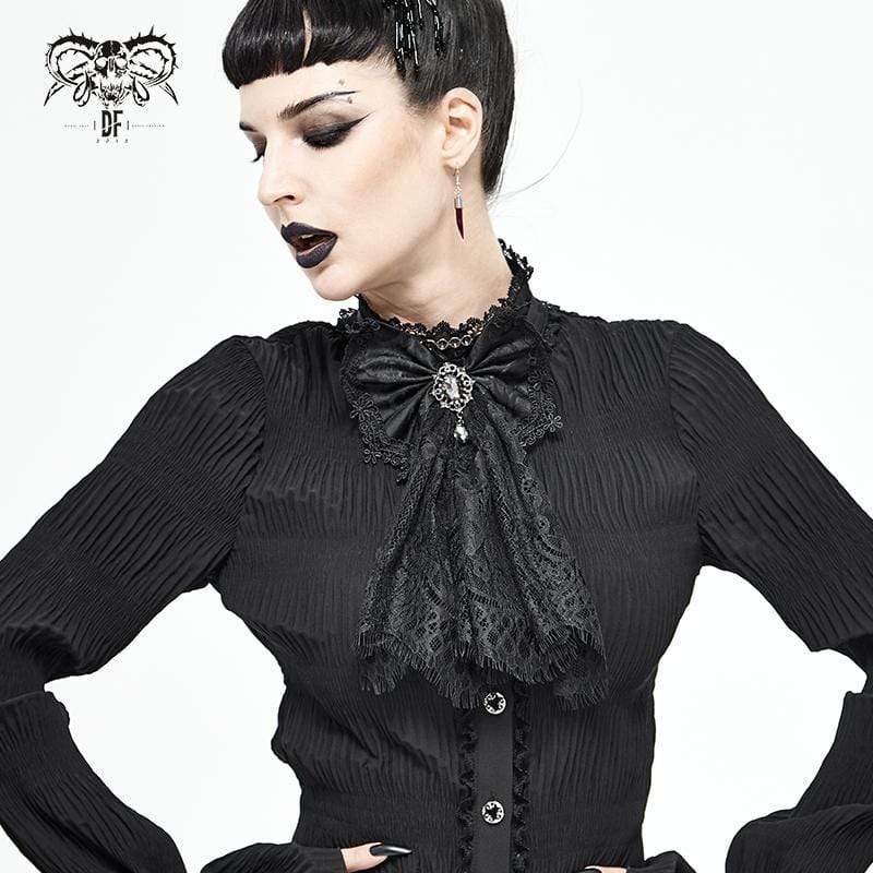 Women's Gothic Lace Bowknot Black Neckwear