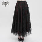 DEVIL FASHION Women's Gothic Lace Layered Draped Skirt