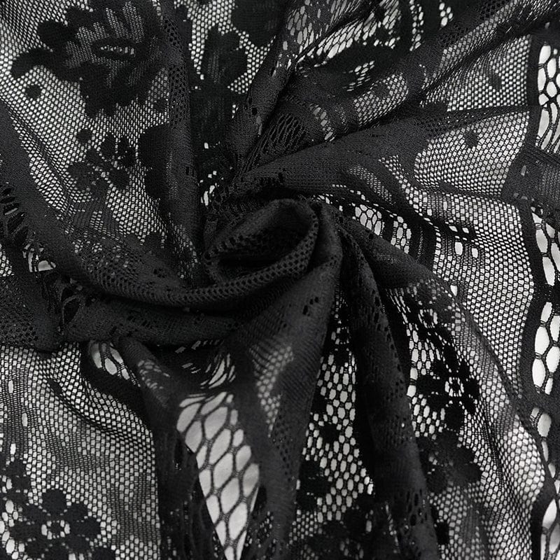 DEVIL FASHION Women's Gothic Lace Layered Draped Skirt