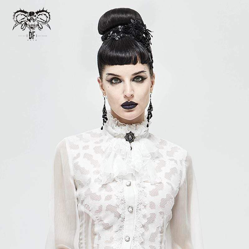 Women's Gothic Lace Multilayer White Neckwear