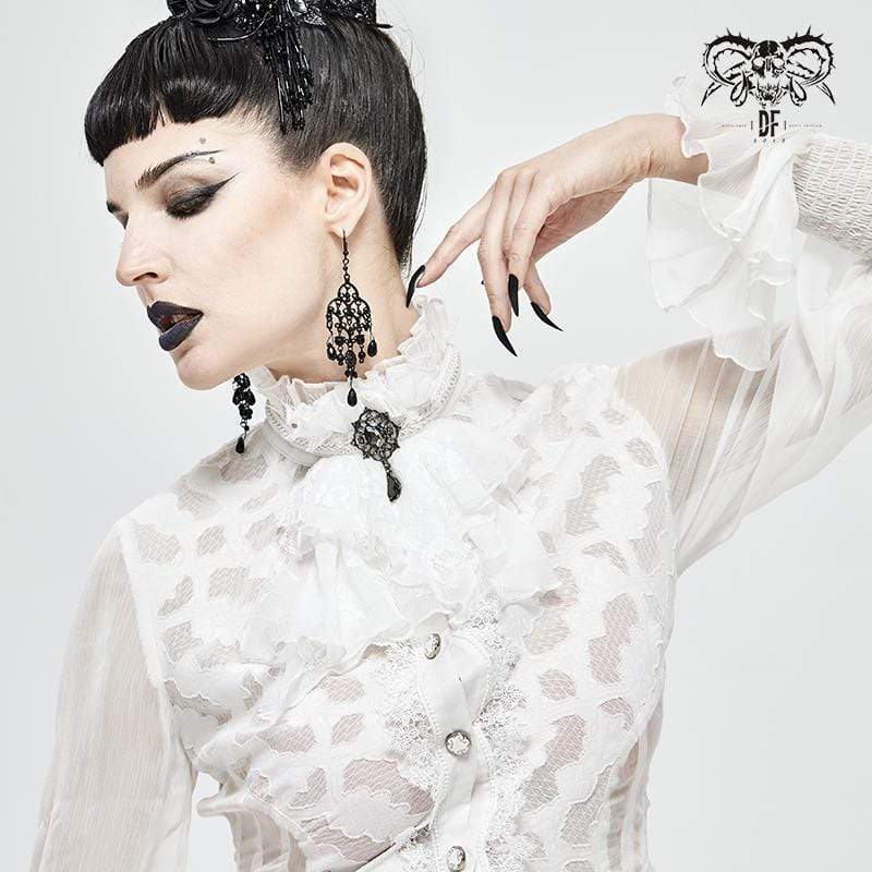Women's Gothic Lace Multilayer White Neckwear