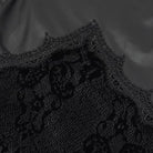 DEVIL FASHION Women's Gothic Lace Splice Faux Leather Leggings