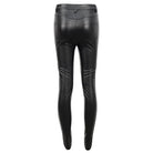 DEVIL FASHION Women's Gothic Lace Splice Faux Leather Leggings