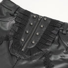 DEVIL FASHION Women's Gothic Lace Splice Faux Leather Leggings