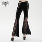 DEVIL FASHION Damen Gothic Schlaghose aus Spitze und Samt