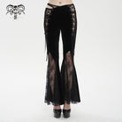 DEVIL FASHION Damen Gothic Schlaghose aus Spitze und Samt