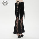 DEVIL FASHION Damen Gothic Schlaghose aus Spitze und Samt