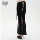 DEVIL FASHION Damen Gothic Schlaghose aus Spitze und Samt