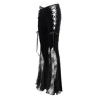 DEVIL FASHION Damen Gothic Schlaghose aus Spitze und Samt