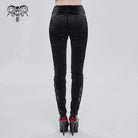 DEVIL FASHION Women's Gothic Lace Splice Zipper Pants