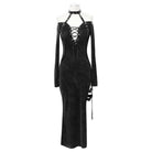 DEVIL FASHION Women's Gothic Lace-up Fitted Irregular Halter Dresses