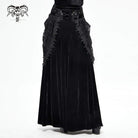 Women's Gothic Layered Floral Embroidered Black Long Skirt