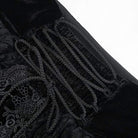 Women's Gothic Layered Floral Embroidered Black Long Skirt