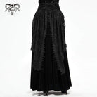 Women's Gothic Layered Floral Embroidered Black Long Skirt