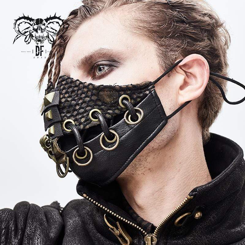 Women's Gothic Mesh Masks With Rivets