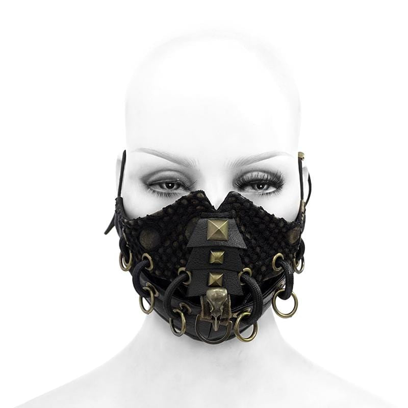 Women's Gothic Mesh Masks With Rivets