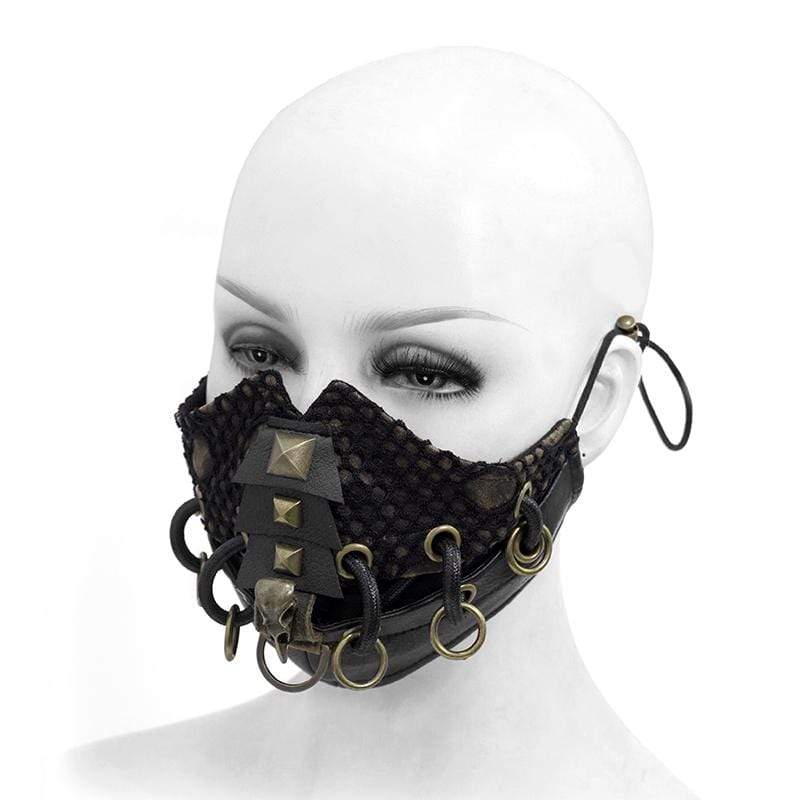Women's Gothic Mesh Masks With Rivets