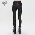 DEVIL FASHION Women's Gothic Metal Chain Ripped Leggings