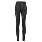DEVIL FASHION Women's Gothic Metal Chain Ripped Leggings