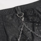 DEVIL FASHION Women's Gothic Metal Chain Ripped Leggings