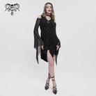 DEVIL FASHION Women's Gothic Off Shoulder Cross Printed Dress