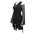 DEVIL FASHION Women's Gothic Off Shoulder Cross Printed Dress