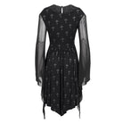 DEVIL FASHION Women's Gothic Off Shoulder Cross Printed Dress