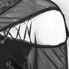 DEVIL FASHION Women's Gothic Off Shoulder Cross Printed Dress