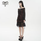 DEVIL FASHION Women's Gothic Off Shoulder Lace Splice Dress