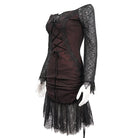 DEVIL FASHION Women's Gothic Off Shoulder Lace Splice Dress