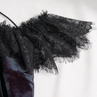 DEVIL FASHION Women's Gothic Off Shoulder Lace Splice Shirt