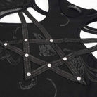 Women's Gothic Pentagram Cutout Mesh Splice Top
