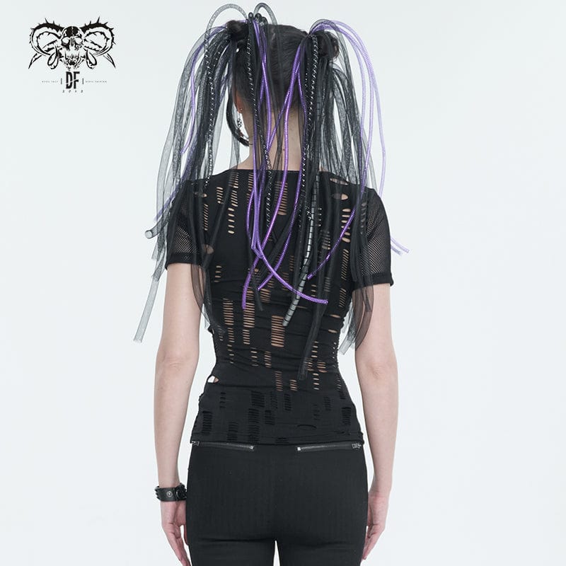 Ripped Goth Rights Women's Gothic Plunging Ripped Mesh Shirt – Punk Design