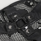 DEVIL FASHION Women's Gothic Plunging Skull Mesh Splice Swimsuit