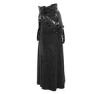 Women's Gothic PU Belts Slit Wrap Skirts