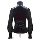 DEVIL FASHION Women's Gothic Puff Sleeved Lace Splice Shirt