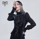 DEVIL FASHION Women's Gothic Puff Sleeved Lace Splice Shirt