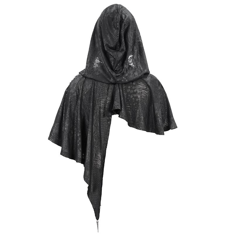 Women's Gothic Punk Asymmetrical Short Hooded Cape