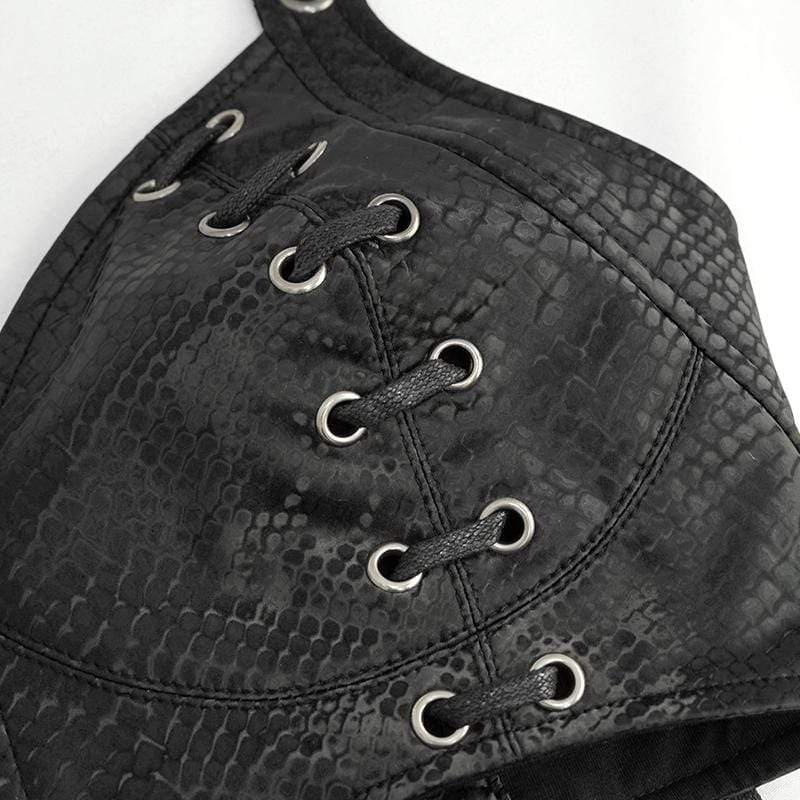 Women's Gothic Punk Grommet and Lacing Detailed Bustiers