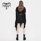 DEVIL FASHION Women's Gothic Ripped kimonos With Chinese Button Belt